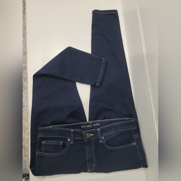 Michael Kors Women 8 Izzy Skinny Jeans Slim Mid Rise Dark Wash Blue New NWT - Picture 8 of 10